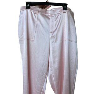 Company Ellen Tracy Pants Slacks Women's Sz 16 Pink Satin Look Stretch NEW $248
